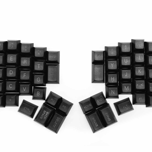 DSA Black PBT printed keycaps for Redox