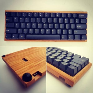 Custodia in legno di bambù artigianale Eco-Luxury - Finitura ad olio, adatta a tutte le tastiere al 60% (GH60/V60/Pok3r ecc.) - Versione 1