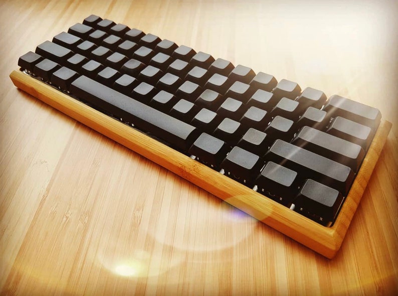 Eco-Luxury Handcrafted Bamboo Wooden Case Oil Finished, Fits All 60% Keyboards GH60/V60/Pok3r etc Version 1 image 5