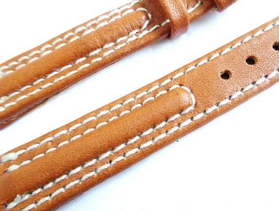 Bracelets De Montre Vintage En Cuir Véritable Swiss Made - Largeurs 16, 17 Ou 18 Mm - Noir Ou Marron
