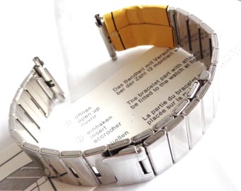 Vintage 18mm -22mm Expandro Pulsera de reloj para hombre expandible de acero inoxidable de Alemania Occidental