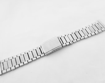 Bracelet montre homme en acier inoxydable ouest-allemand de 18 mm des années 1970, neuf, ancien stock