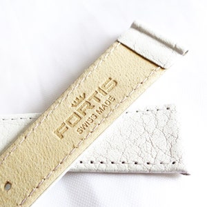 16 MM Fortis New Old Stock Swiss Made Very soft Leather White Watch Strap