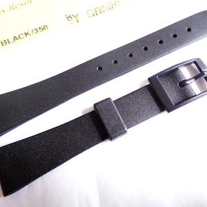Apollo 16 mm New Old Stock Black Sport Resin Watch Strap