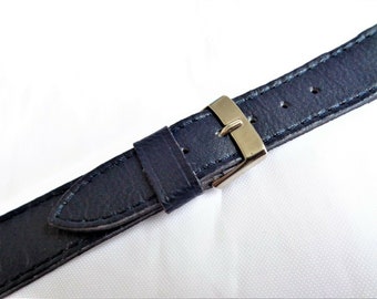 Vintage Swiss Made 18mm New Old Stock Correa de reloj hecha a mano de cuero de becerro genuino