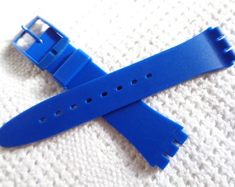 17mm New Old Stock Navy Blue Water Proof Rubber Watch Strap for Casio