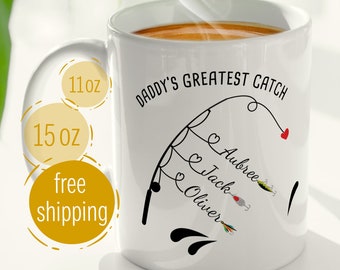 Father's day Gift Mug | Dad Mug | Fishing mug | Fathers mug gift | Personalized Dad | Daddy gift ideas from kids | Dad and Mom birthday mug