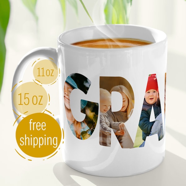 Grandma/Nana Personalized/Customized with Photo, Birthday/Mother's day/Long Distance Gift Coffee Mug Gift Idea from daughter/granddaughter