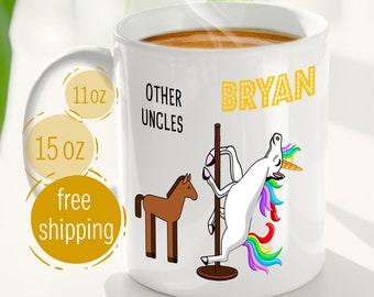 UNCLE Custom/Personalized Name Coffee Mug is a funny gift for best uncle ever/Favorite Uncle/Best Fucking Uncle mug/New uncle gift mug