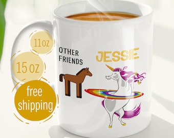 Personalized UNICORN Best Friend Gift Coffee Mug, Funny Friend Gift Coffee Mug, Best Friend Birthday Gift, Friend Custom Name Unicorn Mug