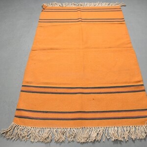 Vintage Kilim, Turkish Kilim, Accent Kilim, Oushak Kilim, 43x68 inches Orange Kilim, Turkey Kilim, Bedroom Kilim, 9144
