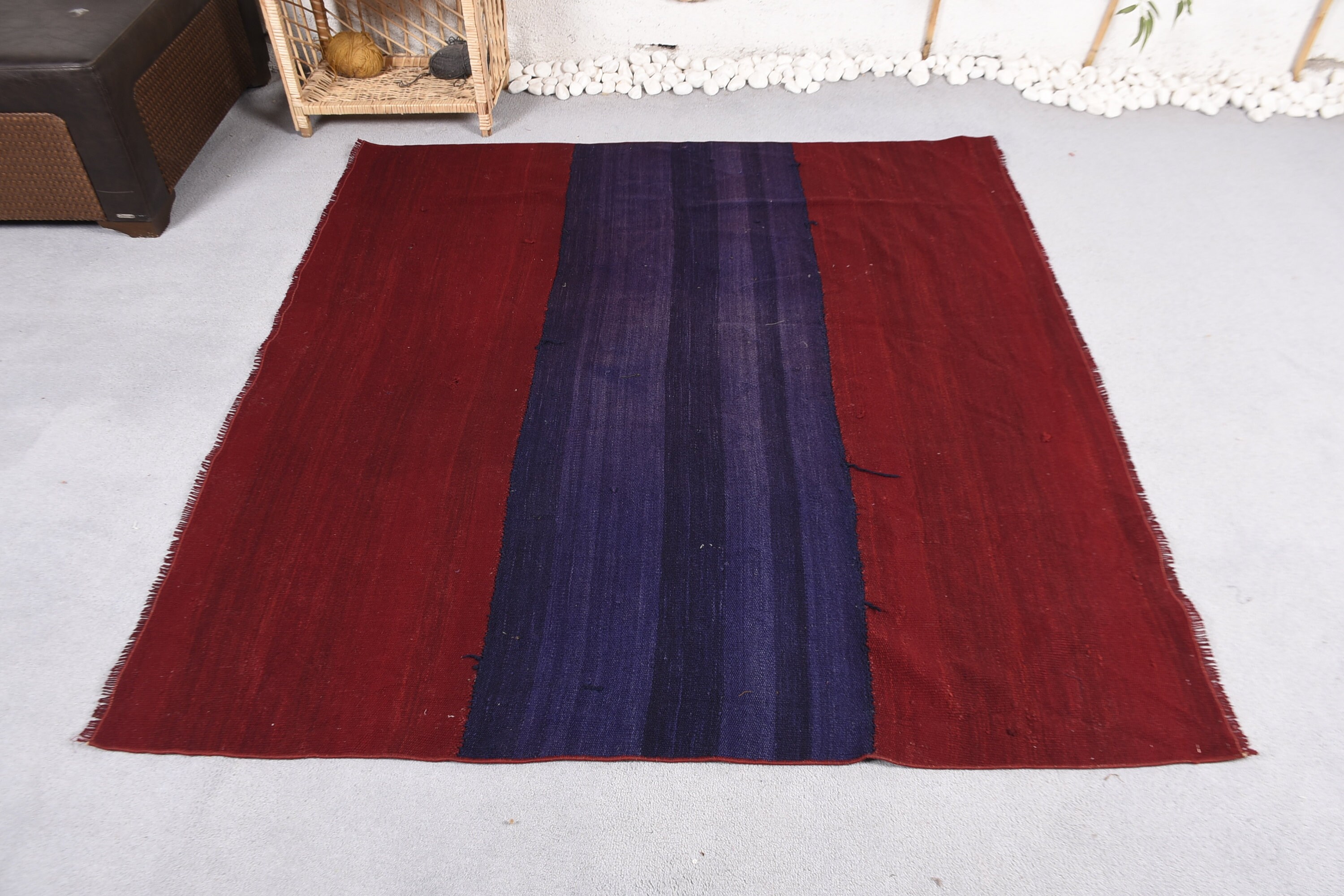200×150 Vintage Kilim（Handmade kilim rug, multiple colors  