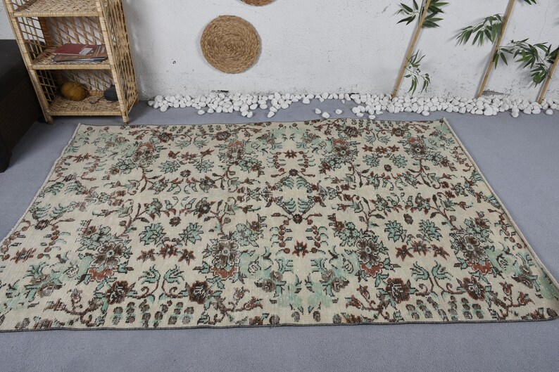 Vintage Rug, Turkish Rug, 5x8 Area Rugs, Antique Rug, Rugs for Dining