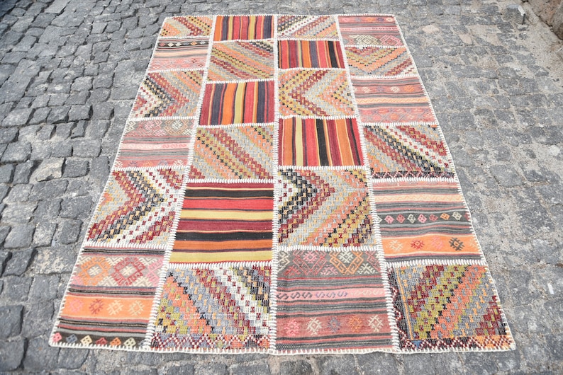 4 7 X6 5 Fu U00df Vintage Teppich Wohnzimmer Teppiche Patchwork