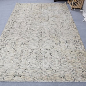Grote tapijten, Turks tapijt, vintage tapijt, Anatolische tapijten, vloerkleden voor salon, 5,2 x 8,4 ft beige tapijt, decoratief Oushak-tapijt, Turks salontapijt,