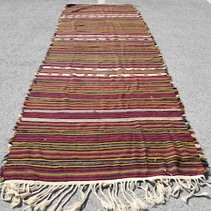 Hallway Kilim, Turkish Kilim, 4.7x13.5 ft, Runner Kilim, Large Kilim, Decor Kilim, Antique Wool Kilim, Oushak Kilim, Striped Kilim,  5135