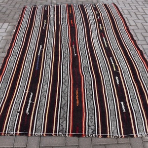 Turkish Kilim, Vintage Kilim, Large Kilim, Home Decor Kilim, 67x101 inches Brown Kilim, Organic Kilim, Living Room Kilim,  8109