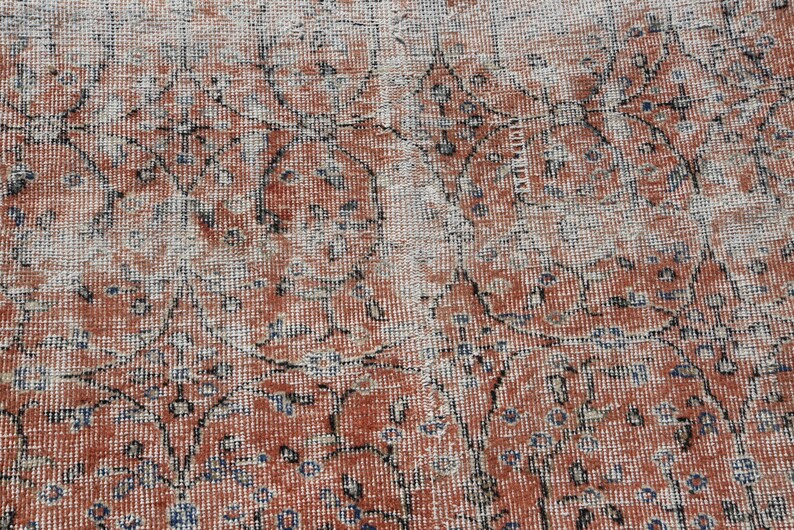 Vintage Rug Oushak Rug Turkish Rug Oriental Rug Organic Rug Circle Rug Antique Rug Salon Round Rug 4683 5.1x5.1 ft Area Rug