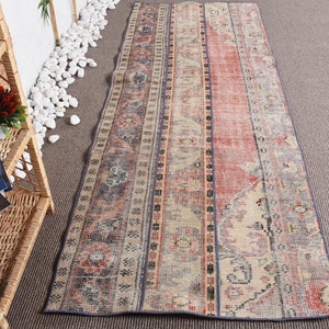 Vintage Rug, Patchwork Rug, Runner Rugs, Turkish Rug, Anatolian Rug, Rugs For Corridor, 2.9x7.9 ft Red Rug, Kitchen Rug, Wool Rug, 10559