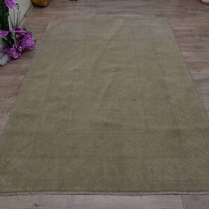 Vintage Turkish Rug, 5x8ft, Handmade Wool Area Rug, 159x232cm, Neutral Home Decor, Living Room Carpet, Organic Flat Woven Floor Mat