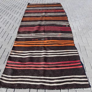 Vintage Turkish Kilim, Runner Rug, 122x347cm, Boho Decor, 4x11ft
