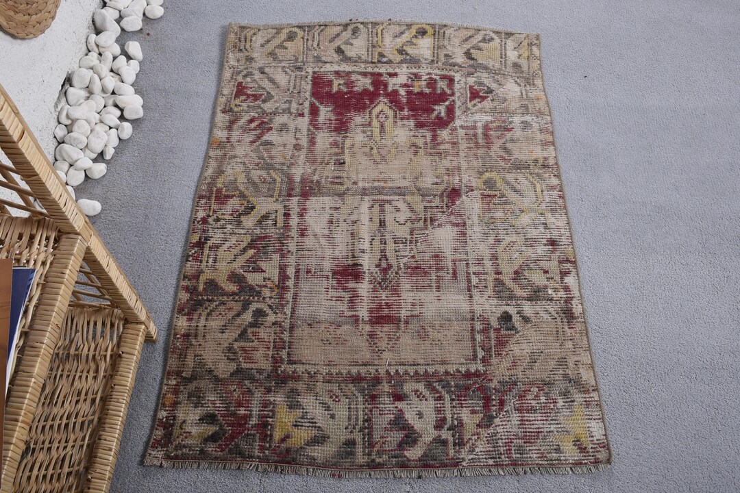 3x4 Small Rug, Vintage Rug, Turkish Rug, Faded Anatolian Rug, Rugs for ...
