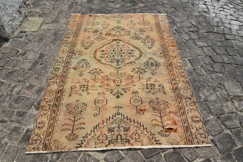 Turkish Rug, Turkish shops Rug, Area Rug, Elegance Rug, Boho Rug, Art Deco Handles, Salon Rug, Magic Rug, Vintage 4.6x6.6 feet Designer Rug 1107
