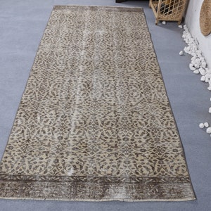 Area Rugs, Turkish Rug, Vintage Rug, Anatolian Rug, Rugs For Dining Room, 3.7x8.2 ft Beige Rug, Wool Oushak Rug, Vintage Decor,
