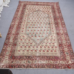Vintage Rug, 4x7 Area Rugs, Turkish Rug, Anatolian Rug, Rugs For Living Room, 4.3x7.2 ft Beige Rug, Authentic Vintage Turkish Rug, Wool Rug,