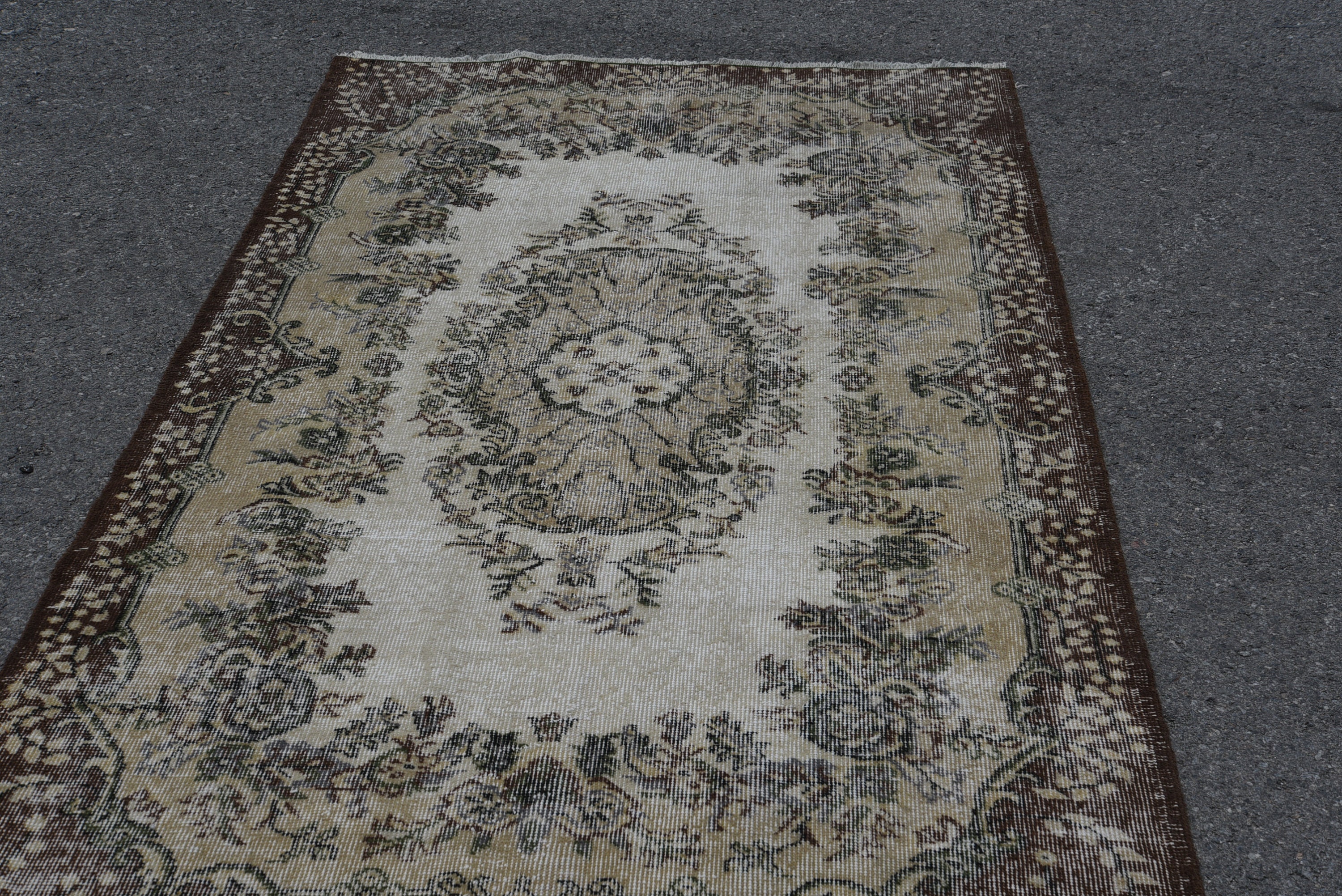 Turkish Rug Oushak Rug 3.9x6.6 ft White Rug Antique Rug Etsy