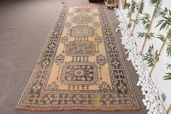 Turkish Rug, Runner Rugs, Vintage Rug, Handmade Carpet, Rugs For Corridor, 4.3x11.8 ft Wool Rug, Decorative Rug, Long Hallway Rug