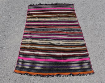 Turkish Kilim, Vintage Kilim, Accent Kilim, Antique Kilim, 40x61 inches Pink Kilim, Bohemian Kilim, Area Kilim,  7717