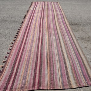 Runner Kilim, Turkish Kilim, 5.2x17.8 ft, Handmade Kilim, Vintage Kilim, Antique Kilim, Hallway Kilim, Long Kilim Rug, Striped Kilim, 4960