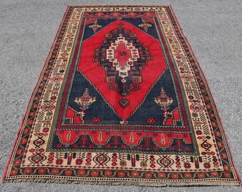 4.8x8.2 ft Area Rugs, Turkish Rug, Vintage Rug, Antique Rug, Rugs For Bedroom, Red Oriental Rugs, Turkish Area Rug, Aztec Floor Rugs,,