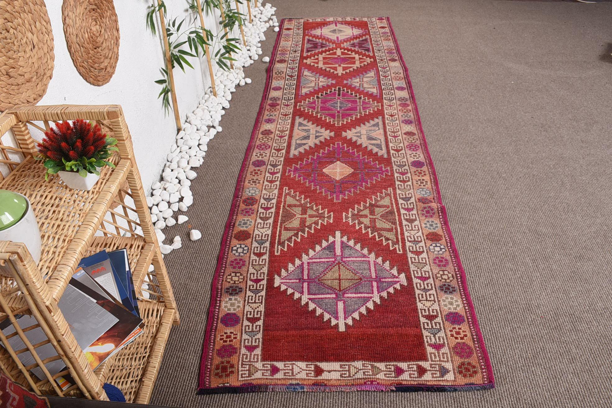 ヴィンテージ　トルコ製ランナーラグ ヴィンテージトルコ製ランナーラグ、4 x 13フィート、ユニークな