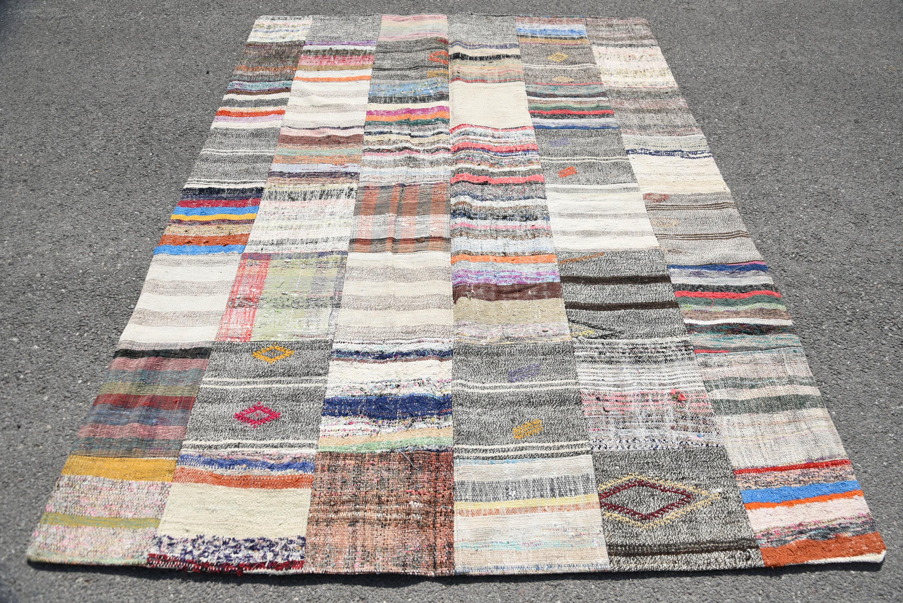 52.5×185.5 Patchwork ViNTAGE TURKiSH RUG Vintage Turkish Rug, 5x7ft, 167x225cm, Patchwork Area Rug