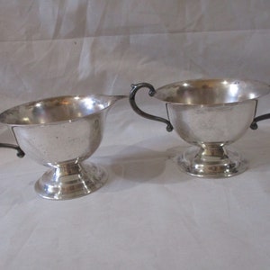 Vintage Sugar Bowl and Creamer - Silverplate