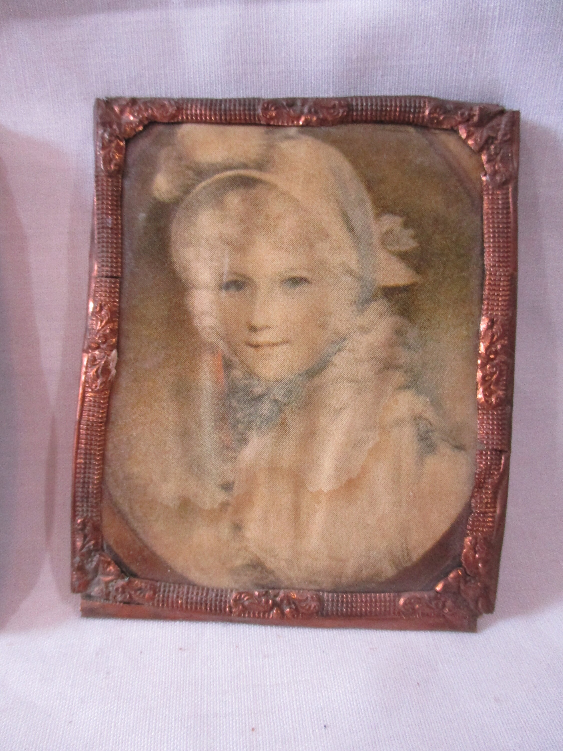 Antique Vintage Miniature Frames With Portraits Soft Metal Etsy