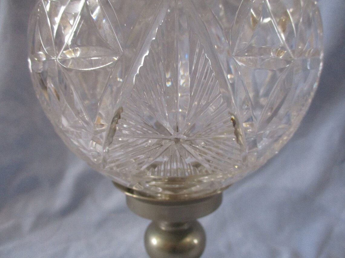 Waterford Crystal Globe with Pewter Candlestick Times Square Etsy