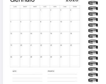 Agenda digitale 2026 Goodnotes, agenda italiano minimalista (download digitale, PDF)