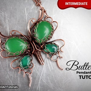 Wire wrap, weaving tutorial, pattern by WireArtTutorials: Butterfly animal pendant, DIY jewelry making, step by step craft design, gift idea