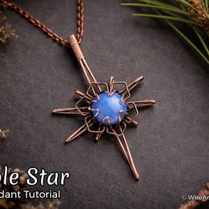 Wire wrap tutorial Pole Star pendant,necklace crystal DIY jewelry making, wire weaving, wire art tutorials, WireArtTutorials , wire wrapping