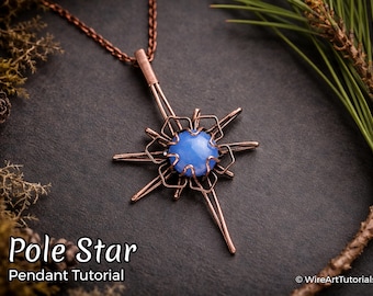 Wire wrap tutorial Pole Star pendant,necklace crystal DIY jewelry making, wire weaving, wire art tutorials, WireArtTutorials , wire wrapping