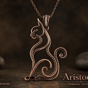 Aristocat pendant, wire wrap tutorial, animal cat pattern, DIY jewelry making, weaving, step by step art jewellery, animal design