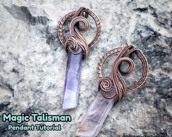 Wire wrap tutorial,wire wrapping pattern WireArtTutorials Magic Talisman pendant,DIY jewelry,jewelry making,wire weaving,wire art tutorials