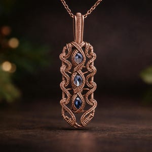 WireArtTutorials Harmonious pendant wire wrap tutorial, weaving pattern, DIY jewelry making, crystal setting,art deco, wire art tutorials image 2