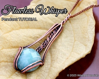 WireArtTutorials Flawless Whisper pendant, wire wrap tutorial, pattern,cabochon DIY jewelry making, weaving,wire art tutorials by Erika