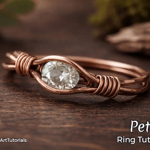 Zelfstudie draadwikkel, zelfstudie draadwikkeling, patroon van WireArtTutorials: Petite Ring, doe-het-zelf-sieraden, sieraden maken, zelfstudie draadweven