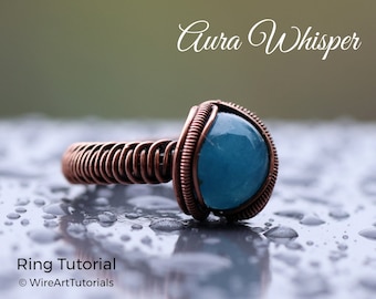 TUTORIAL Aura Whisper Ring PDF pattern, unisex wire wrapped woven jewelry, wire braiding, DIY jewellery making, hobby craft,jewellery making