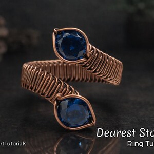 TUTORIAL Modello PDF per anello regolabile Dearest Stones, gioielli unisex intrecciati con filo metallico, intreccio di filo metallico, creazione di gioielli fai da te, hobby artigianali